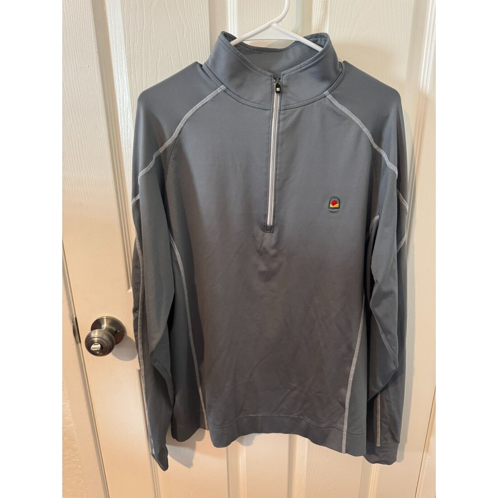 FootJoy 1/4 Zip Pullover Mens SZ M Gray Sweater Long Sleeve Nylon Stretch Golf